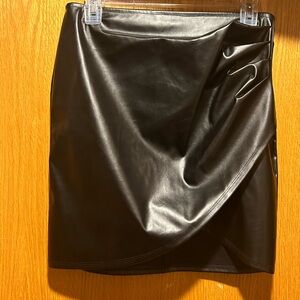 Windsor Black Leather Mini-Skirt